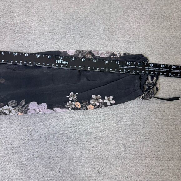 Free People Dress S Penny Lover Mini Sheere Chiffon Black Floral Boho Romantic - Picture 7 of 8